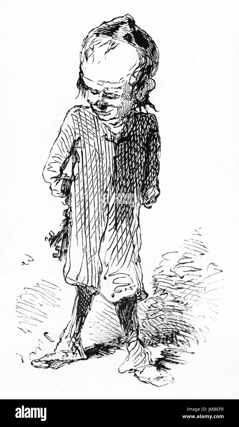 Humour illustration grossière d'un homme d'église avec une grande tête dans l'état de Parahiba, Brésil. Art de style gravure par un auteur non identifié, 1861 Banque D'Images