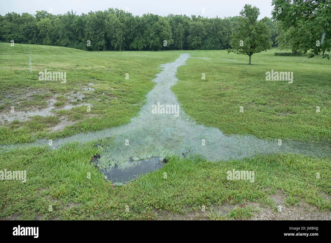 L'eau de pluie et la fuite Banque D'Images