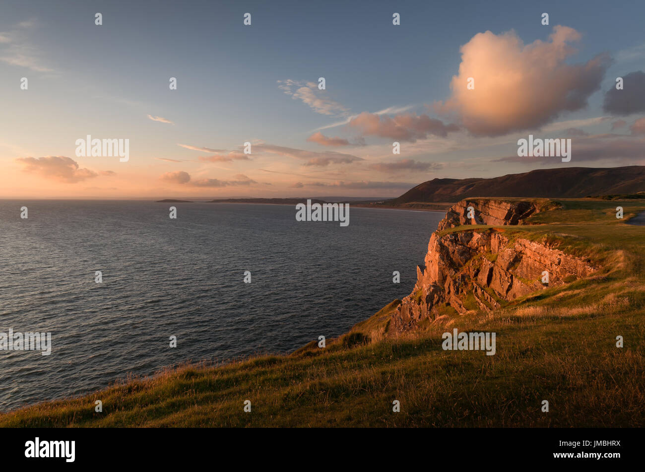 Rhossili bay falaises, Nouvelle-Galles du Sud Banque D'Images