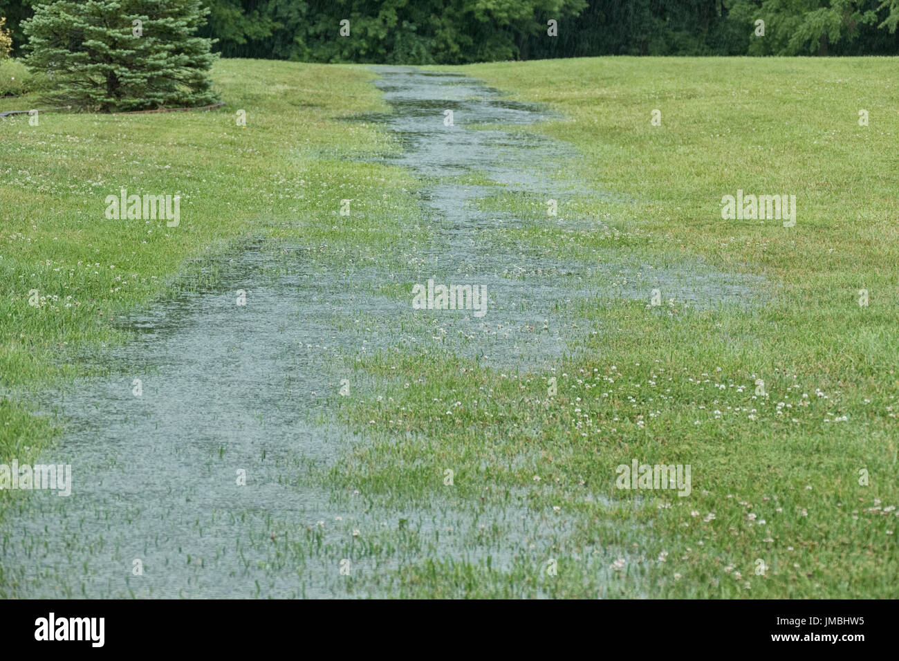 L'eau de pluie et la fuite Banque D'Images