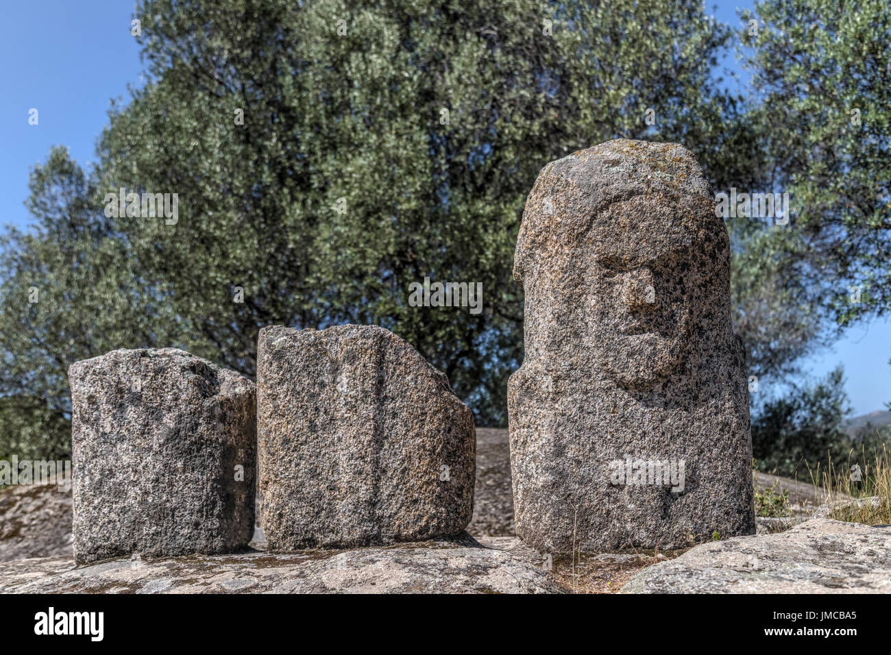 Filitosa, menhirs, Corse, France Banque D'Images
