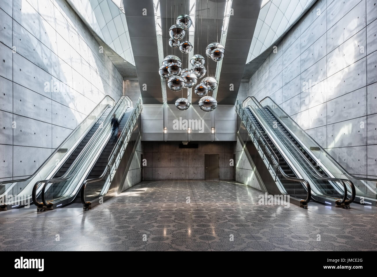 Intérieur de la gare de Triangeln Underground à Malmo, Suède, Scandinavie Banque D'Images
