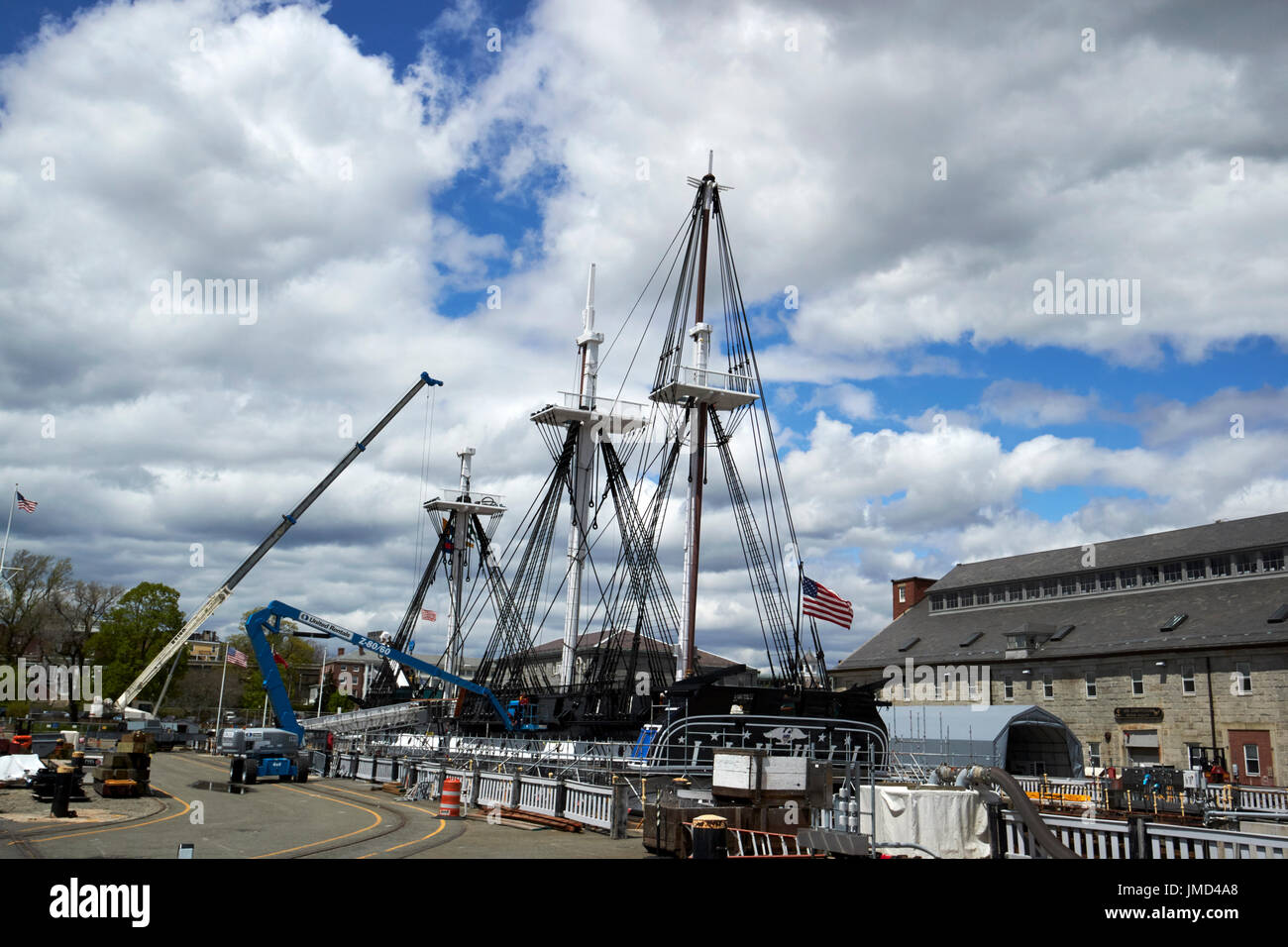 USS Constitution en cale sèche Charlestown Navy Yard Boston USA Banque D'Images