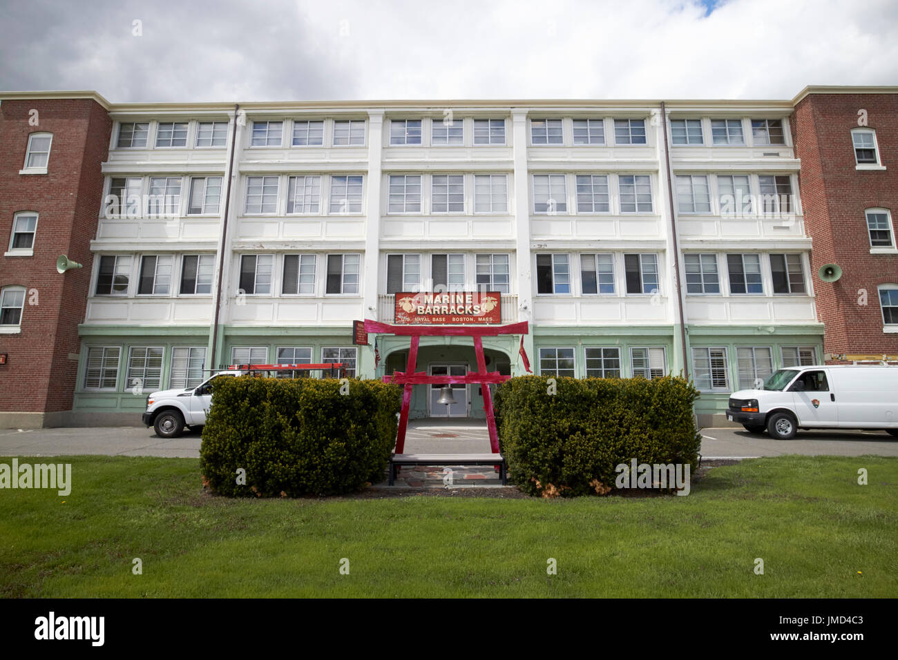 L'USMC marine barracks Charlestown Navy Yard Boston USA Banque D'Images