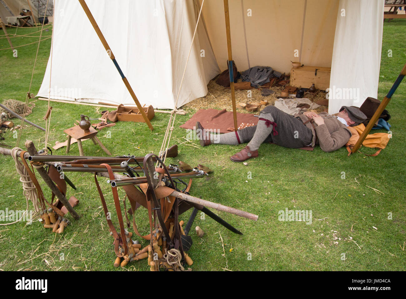 English Civil War re-enactment à Newark on Trent Château Banque D'Images