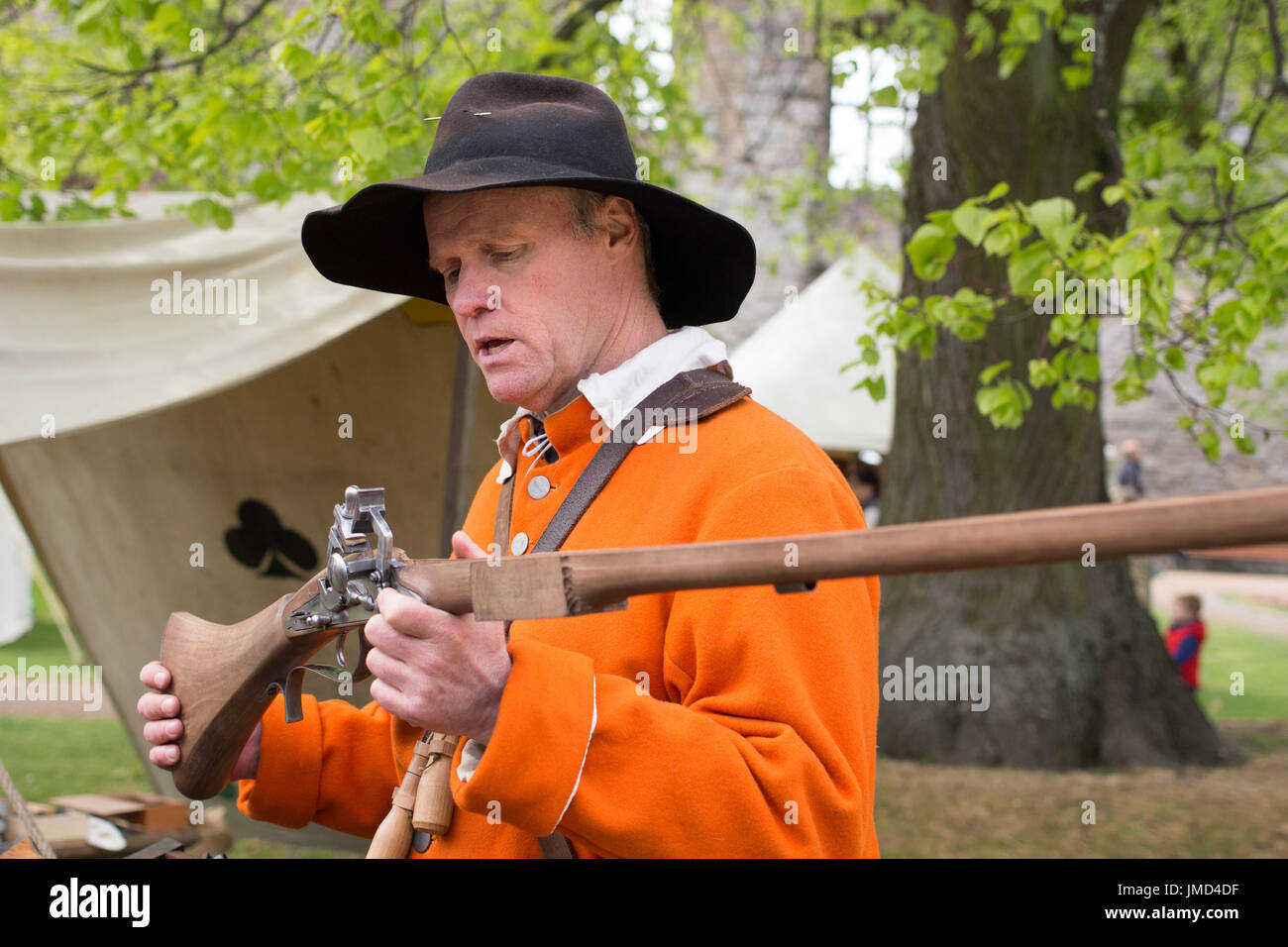 English Civil War re-enactment à Newark on Trent Château Banque D'Images