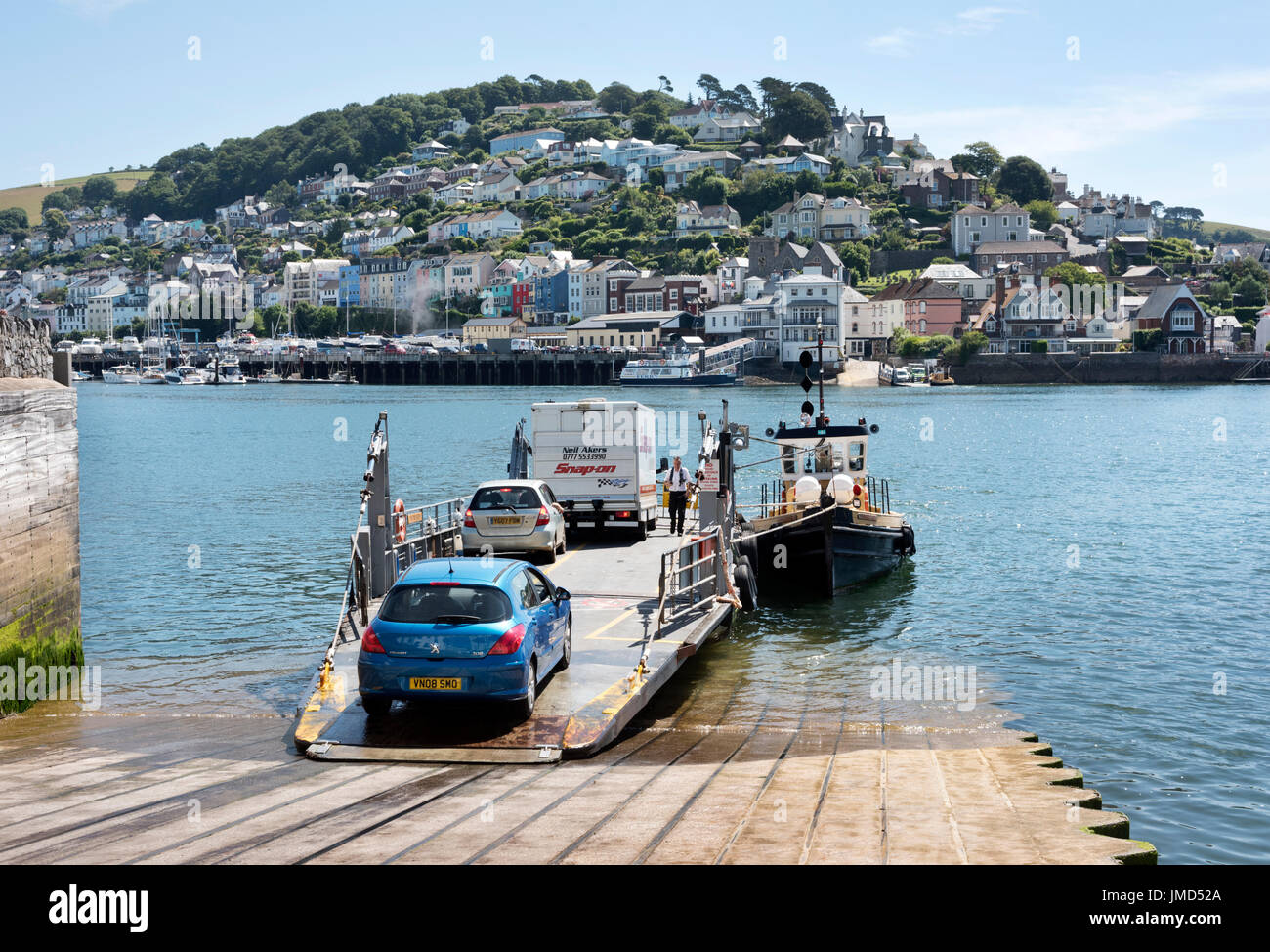 La Dartmouth à Kingswear car-ferry part de Bayards Cove, Dartmouth, Devon, UK Banque D'Images