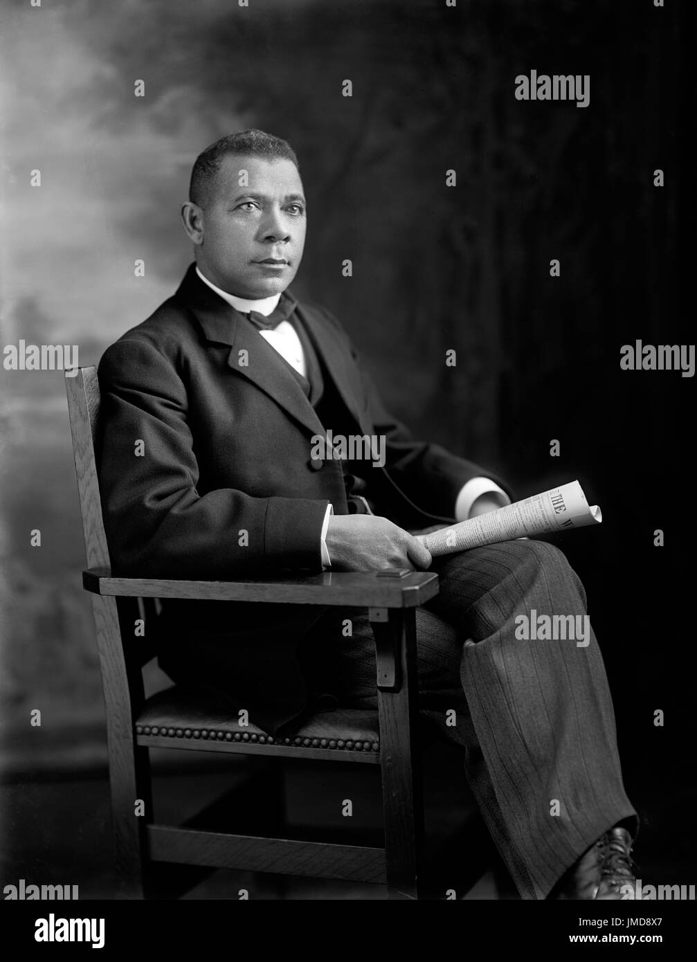 Booker T., Washington Portrait assis, Washington DC, USA, Harris & Ewing, Janvier 1909 Banque D'Images