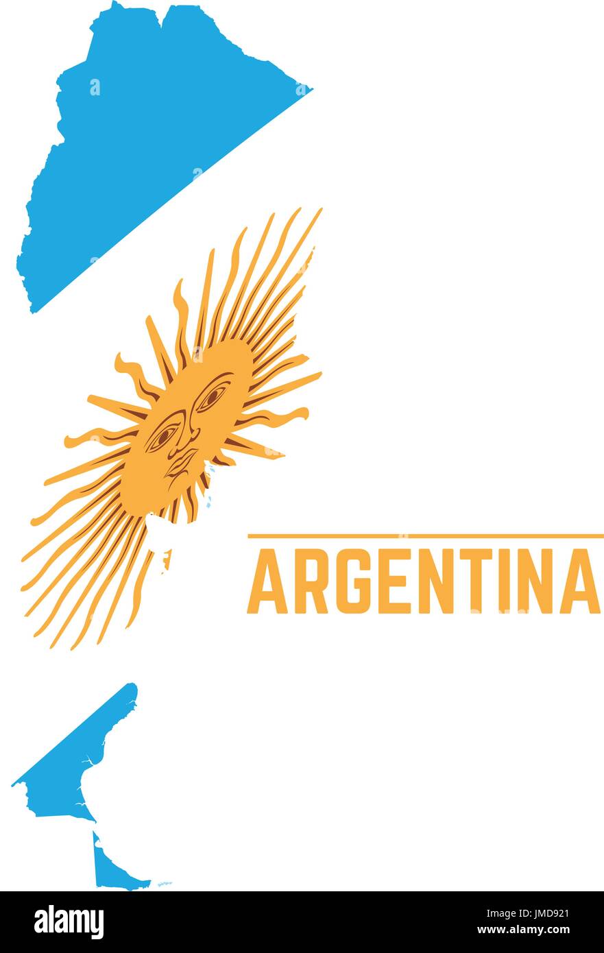 D'un drapeau et d'une carte de l'Argentine Illustration de Vecteur