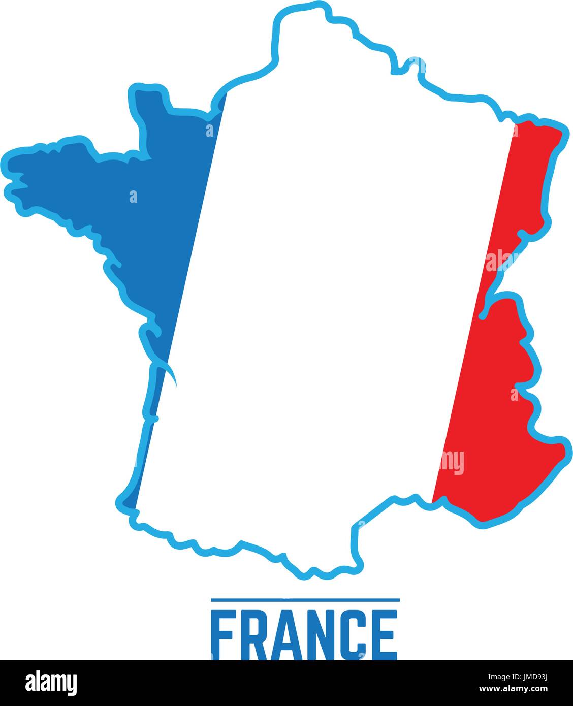 Drapeau et carte de France Illustration de Vecteur