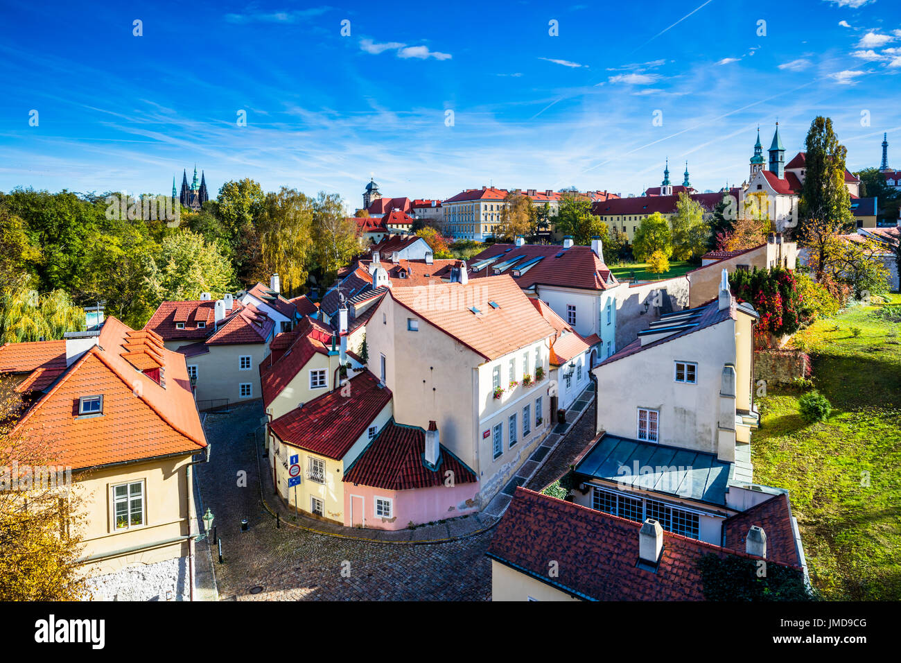 L'Europe, République tchèque, Tchéquie, Prague, l'UNESCO, Hradcany, quartier du château, Novy Svet, Nouveau Monde, charmant et pittoresque quartier calme Banque D'Images