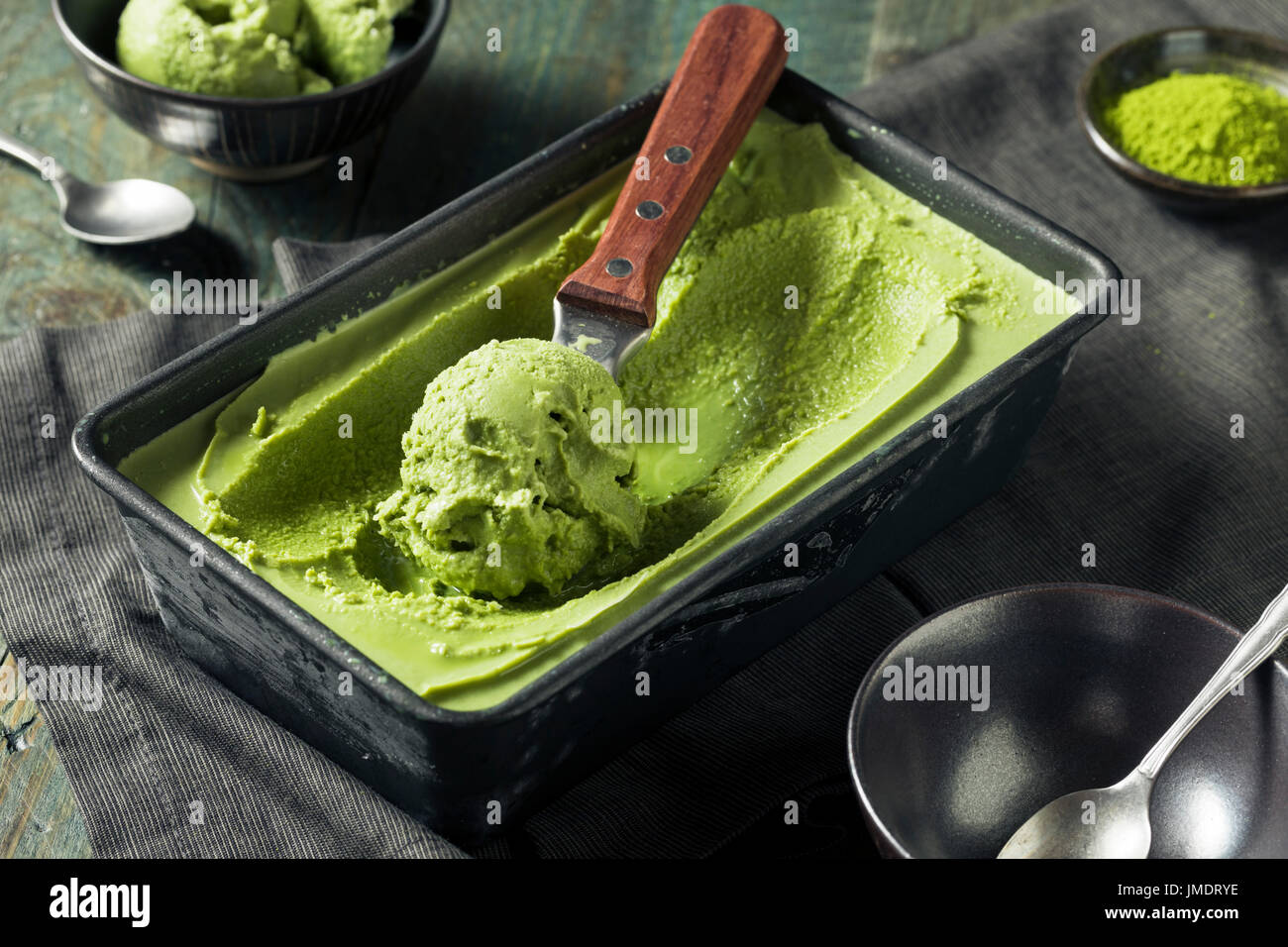 Grean maison Glace Matcha Thé prêt à manger Banque D'Images