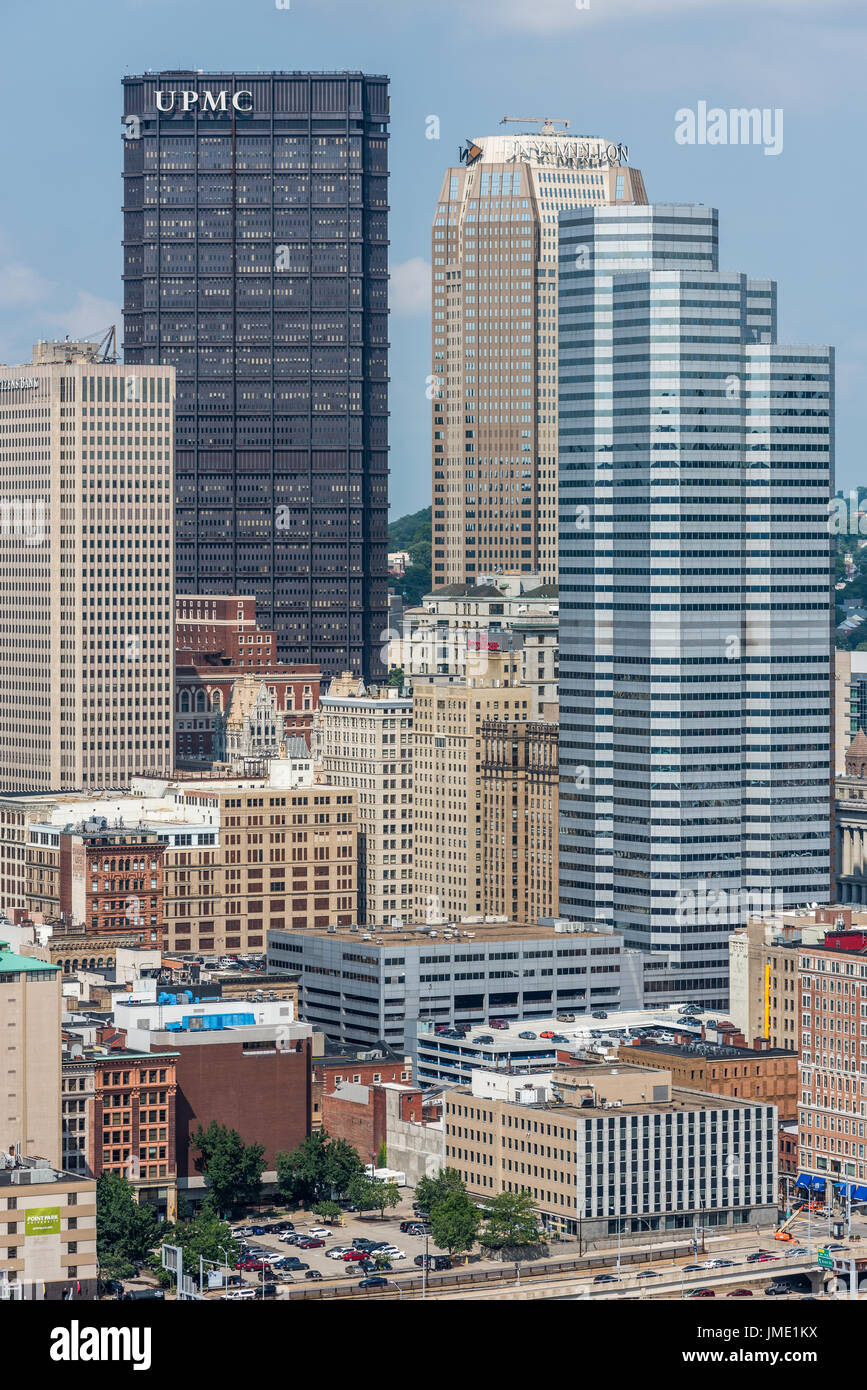 Toits de centre-ville de Pittsburgh Banque D'Images