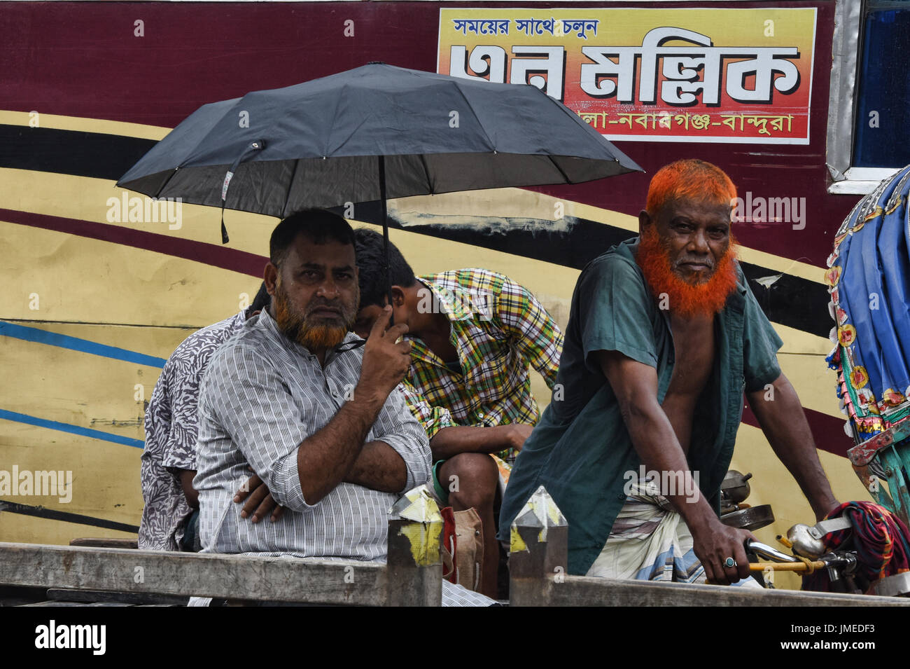 Conducteur de pousse-pousse, Dhaka, Bangladesh Banque D'Images