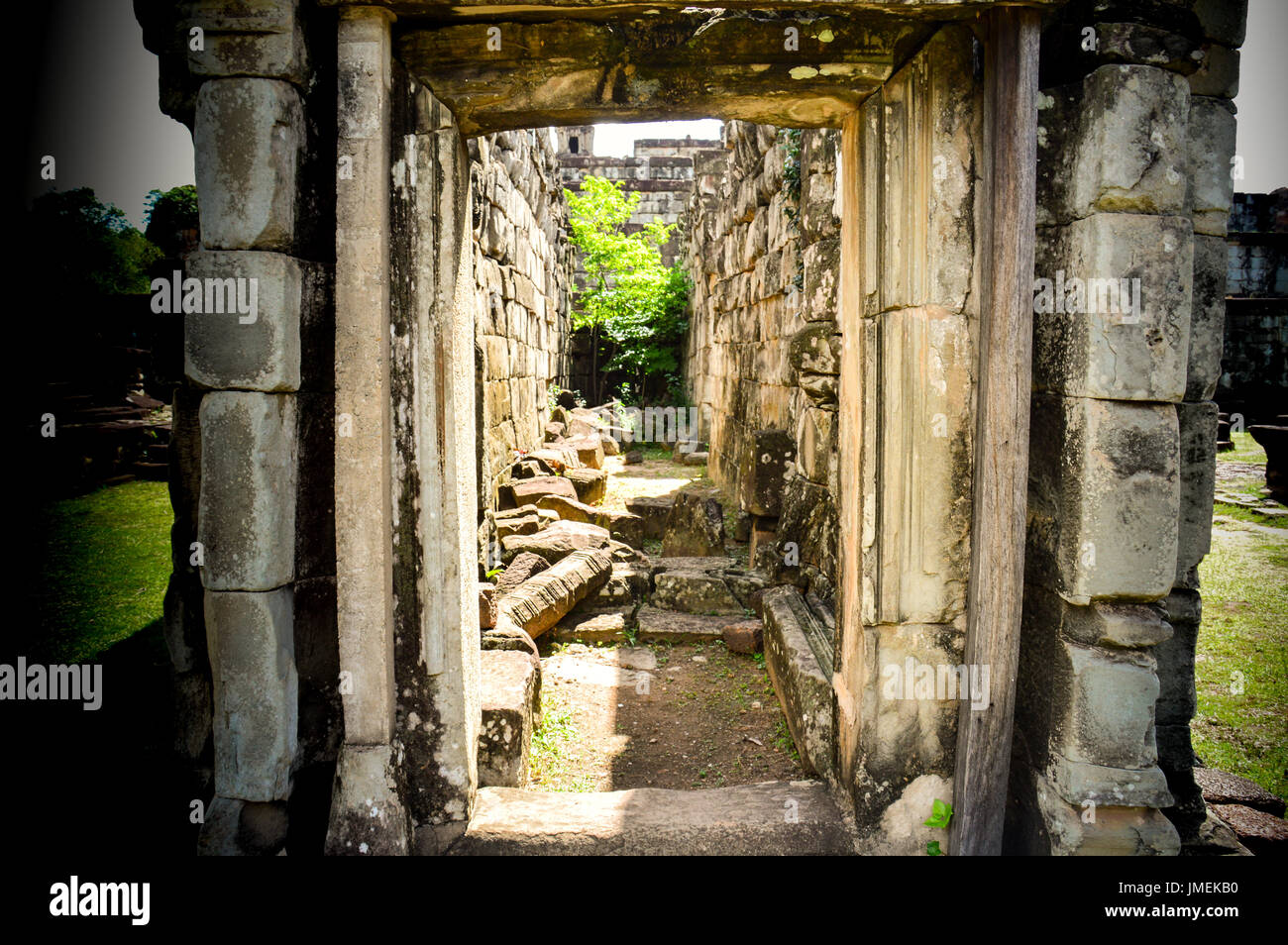 Temple bayon à Siem Reap, Cambodge Banque D'Images