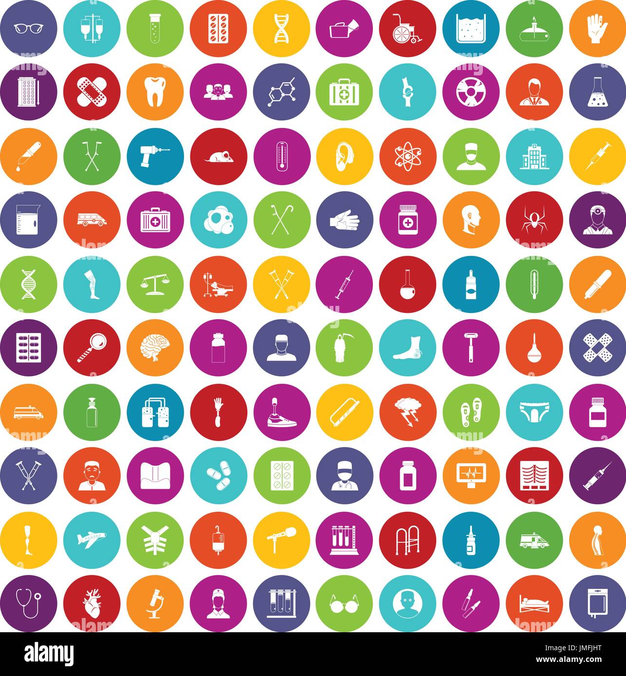 Ambulance 100 icons set color Illustration de Vecteur