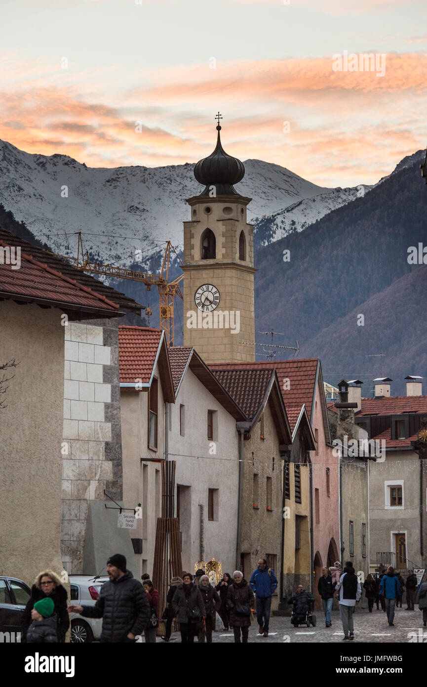 L'Italie, Trentin-Haut-Adige, Val Venosta, Glorenza Banque D'Images