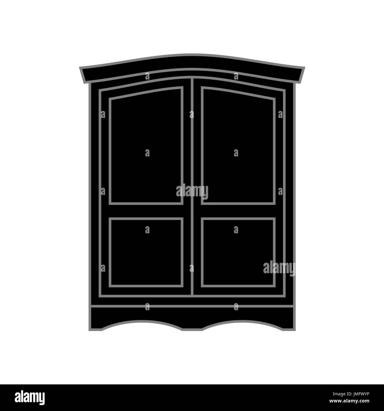 Armoire black retro. Meubles pour les vêtements. Vintage Cabinet. Vieille commode Illustration de Vecteur