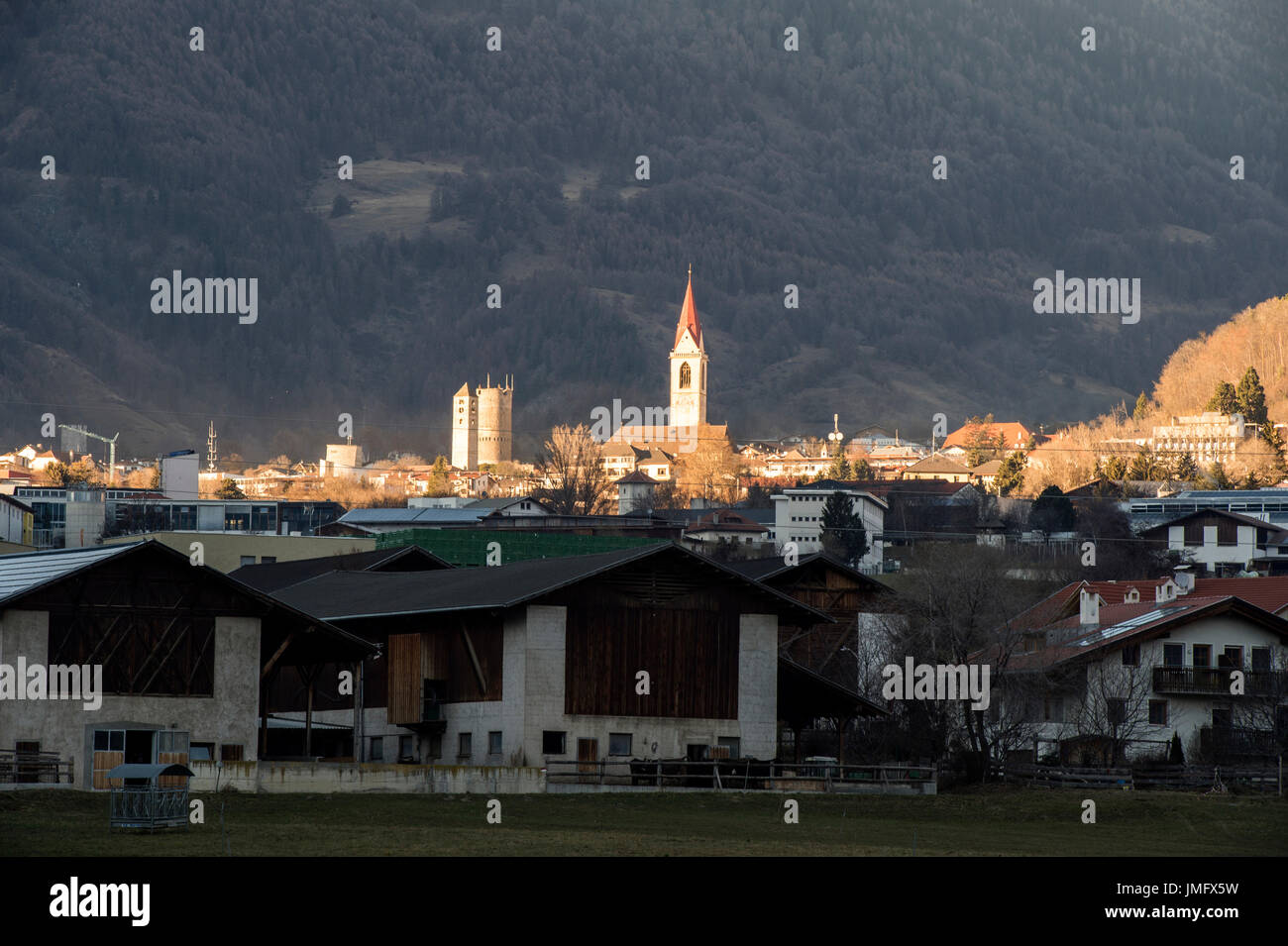 L'Italie, Trentin-Haut-Adige, Val Venosta, malles de Glorenza Banque D'Images