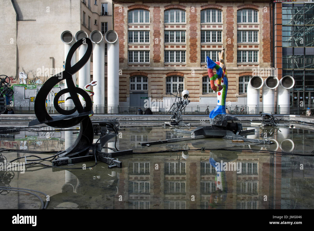 EUROPE, FRANCE, PARIS, FONTAINE STRAVINSKY Banque D'Images