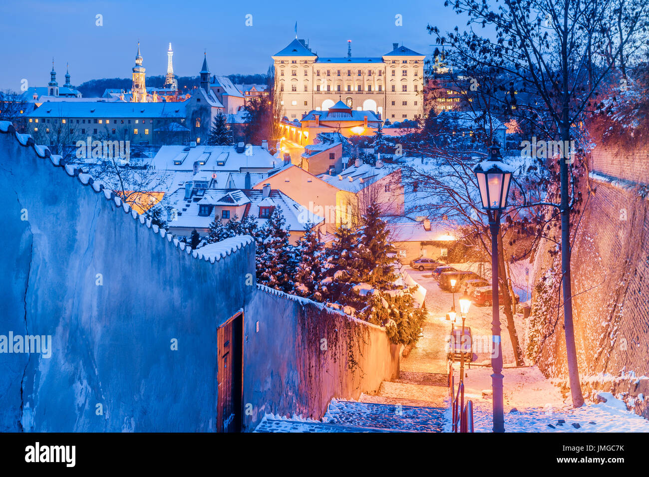 L'Europe, République tchèque, Tchéquie, Prague, l'UNESCO, Hradcany, quartier du château, Novy Svet, Nouveau Monde, charmant et pittoresque quartier calme Banque D'Images