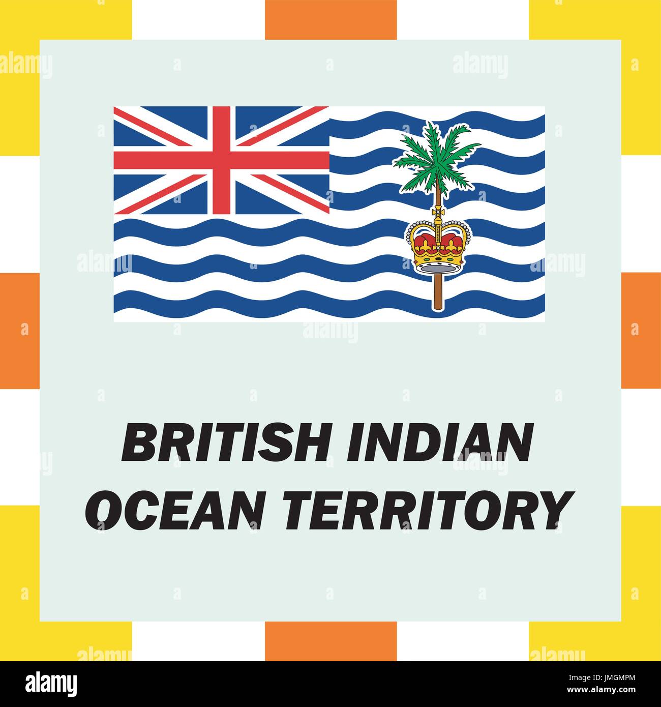 L'enseigne officielle, drapeau et du bras de l'Inde britannique Territoire Océan Illustration de Vecteur