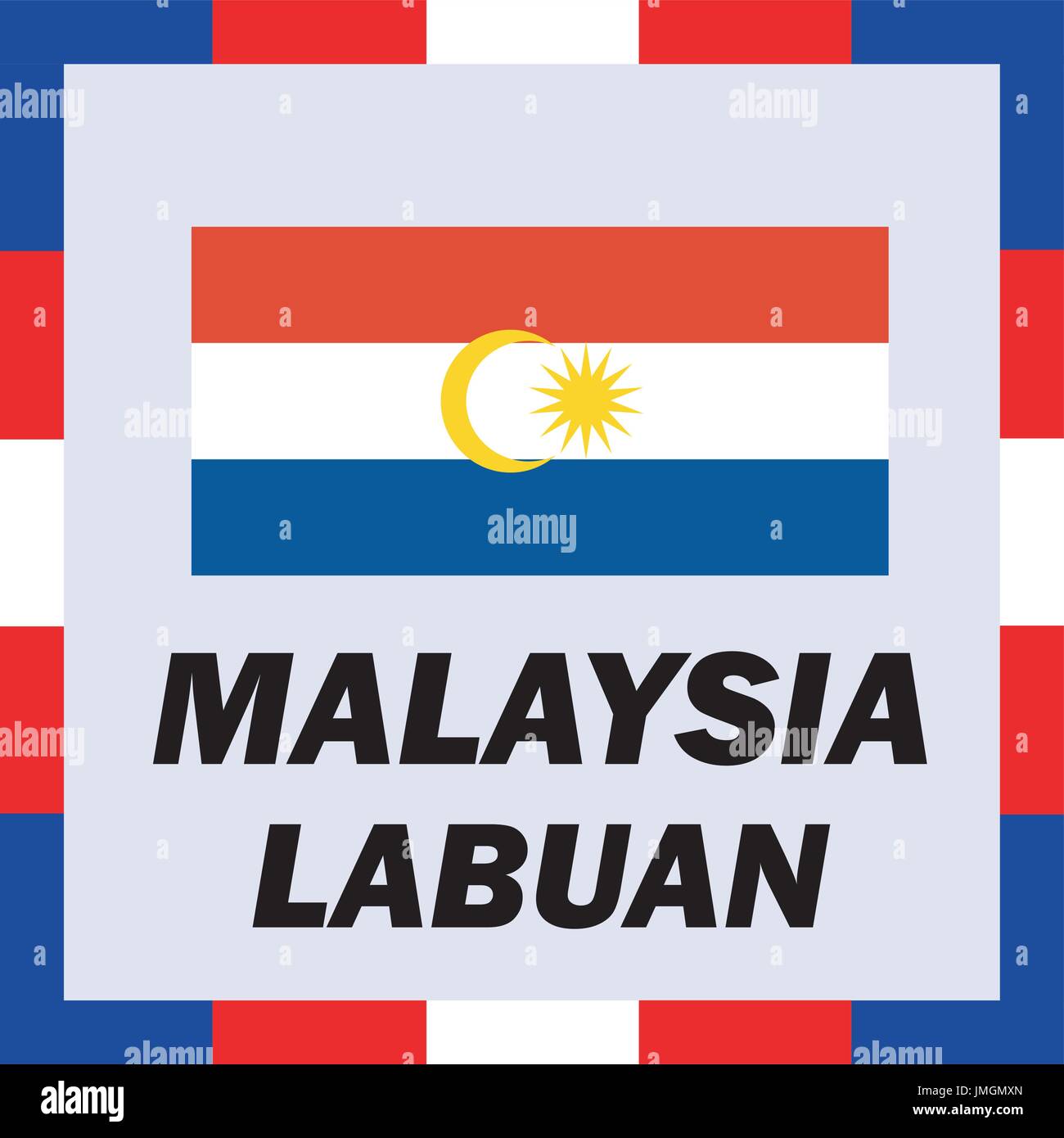 L'enseigne officielle, drapeau et d'arm de Malaisie - Labuan Illustration de Vecteur