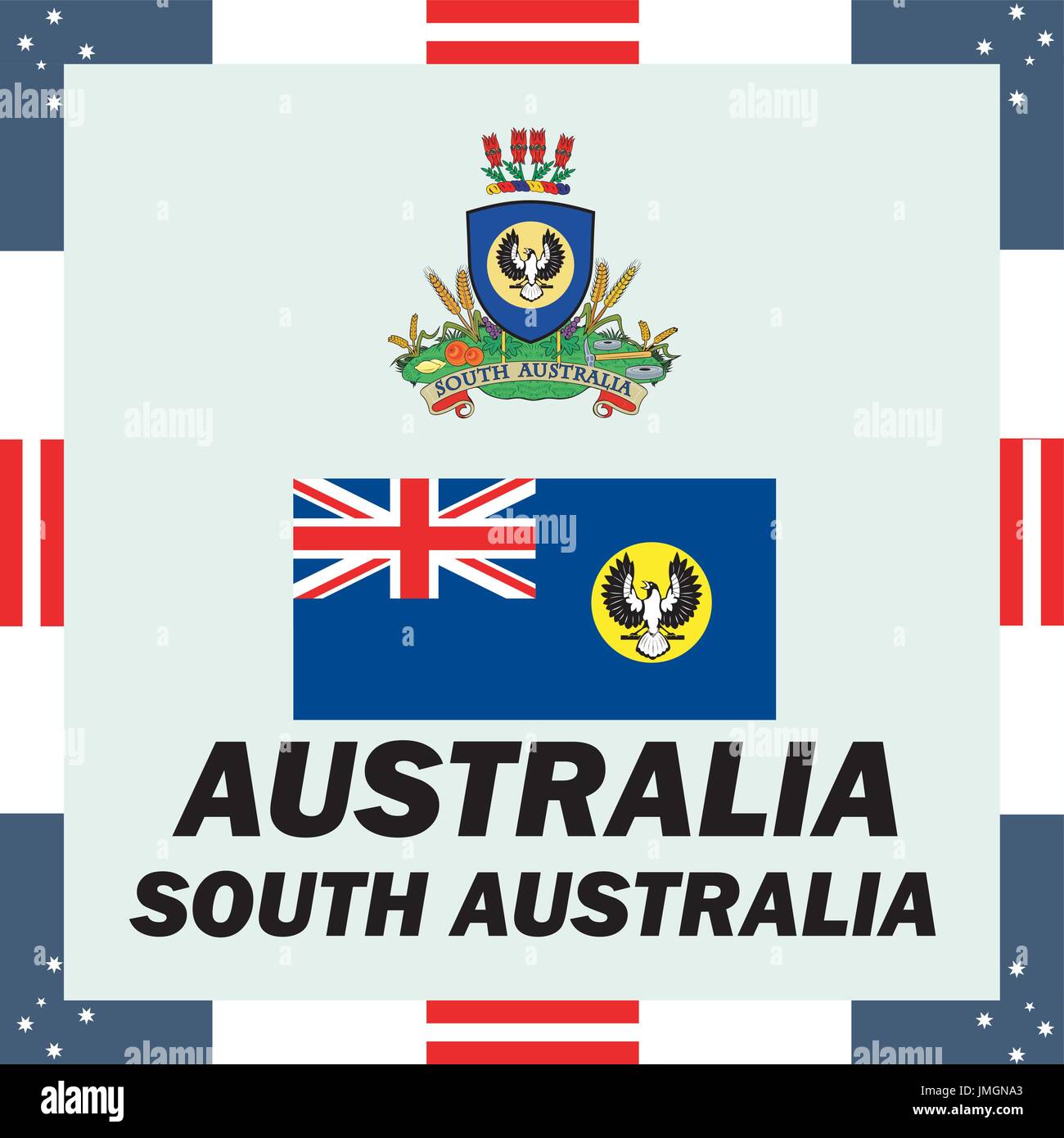 Éléments officiels du gouvernement de l'Australie - Australie du Sud Illustration de Vecteur