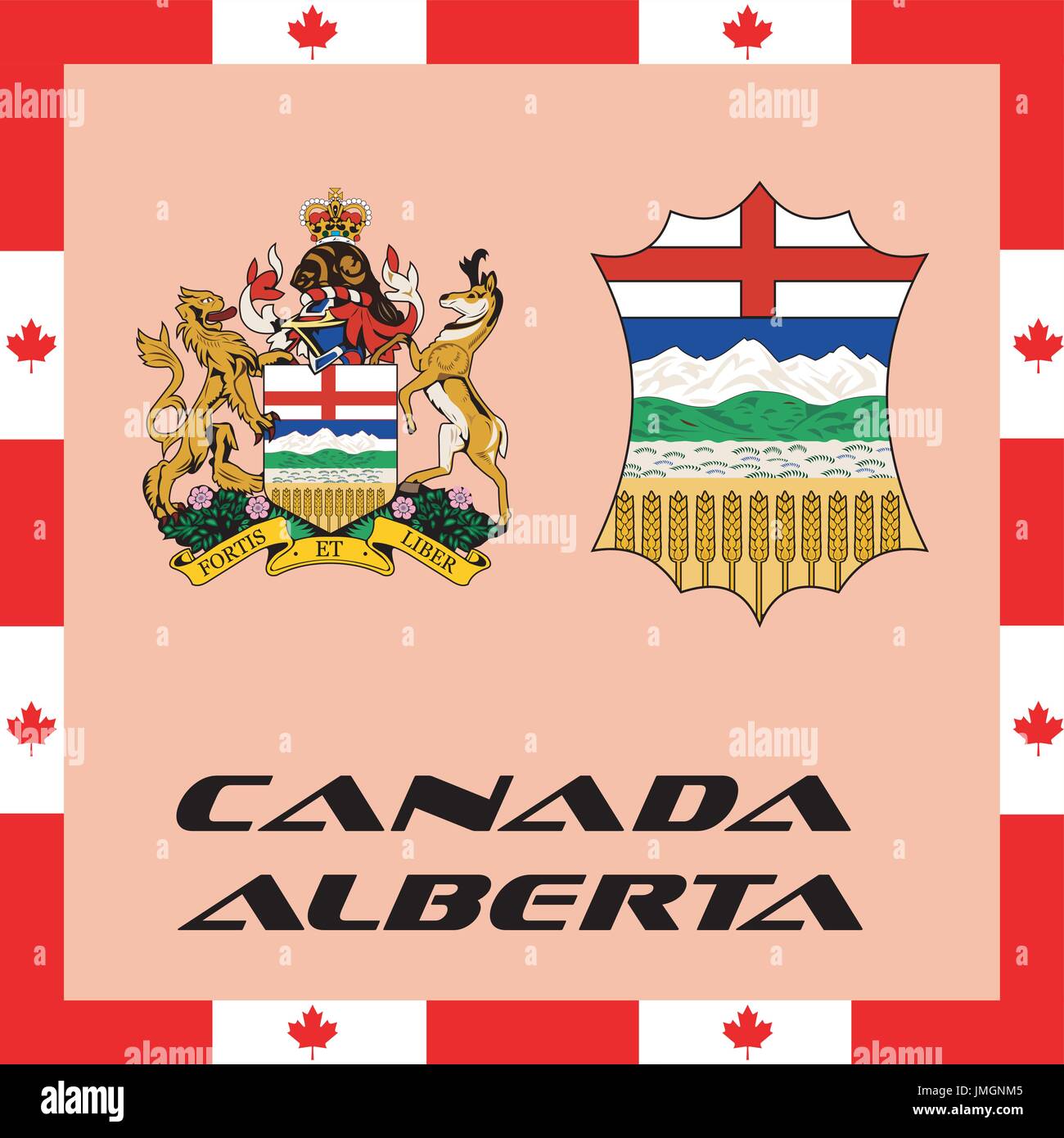 Site officiel du gouvernement du Canada - Alberta éléments Illustration de Vecteur