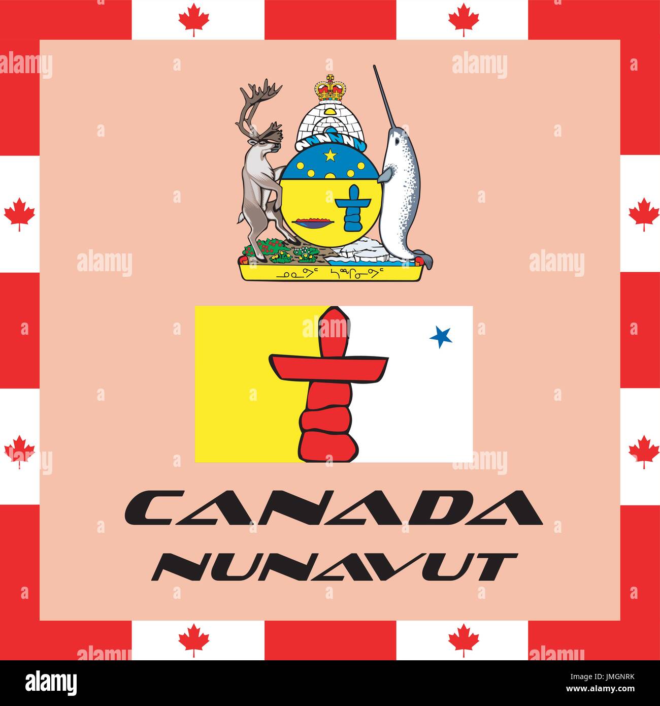 Éléments officiels du gouvernement du Canada - Nunavut Canada Illustration de Vecteur