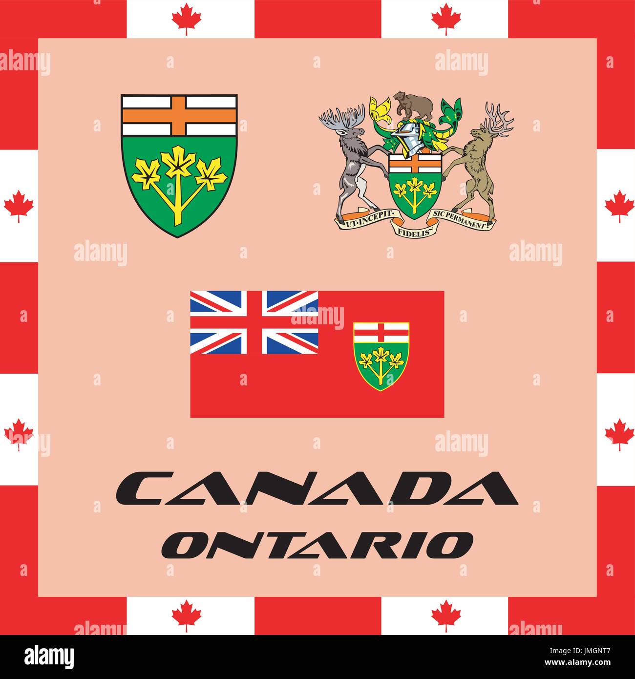 Site officiel du gouvernement du Canada (Ontario) éléments Illustration de Vecteur