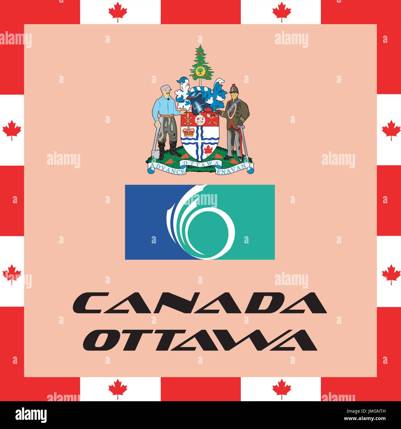 Éléments officiels du gouvernement du Canada - Ottawa Illustration de Vecteur