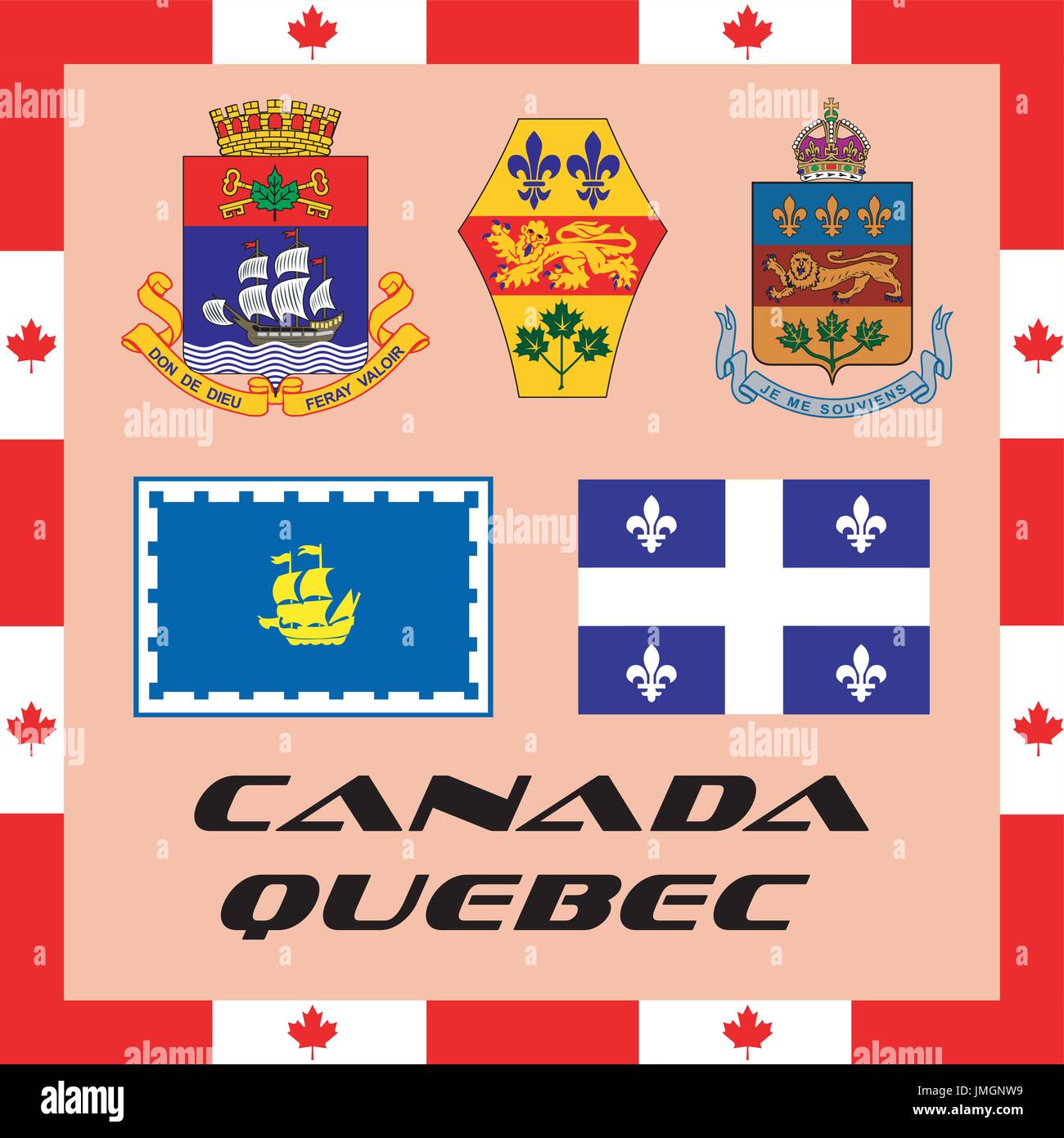 Site officiel du gouvernement du Canada - Québec éléments Illustration de Vecteur