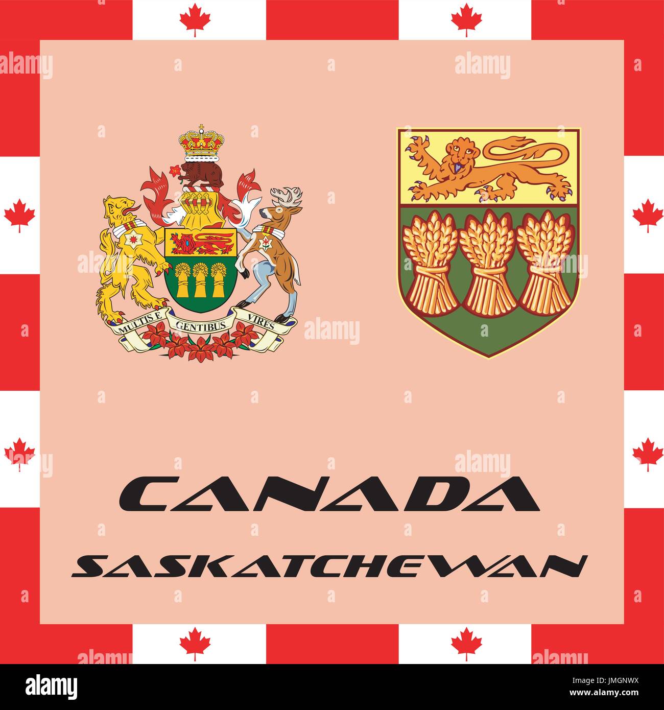 Site officiel du gouvernement du Canada - Saskatchewan éléments Illustration de Vecteur