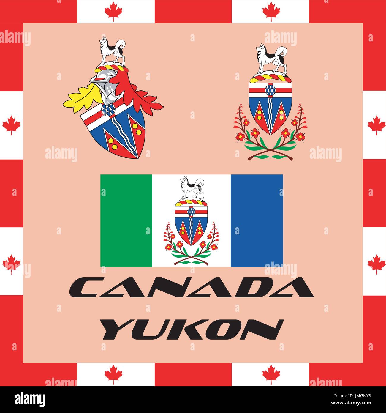 Site officiel du gouvernement du Canada - Yukon éléments Illustration de Vecteur