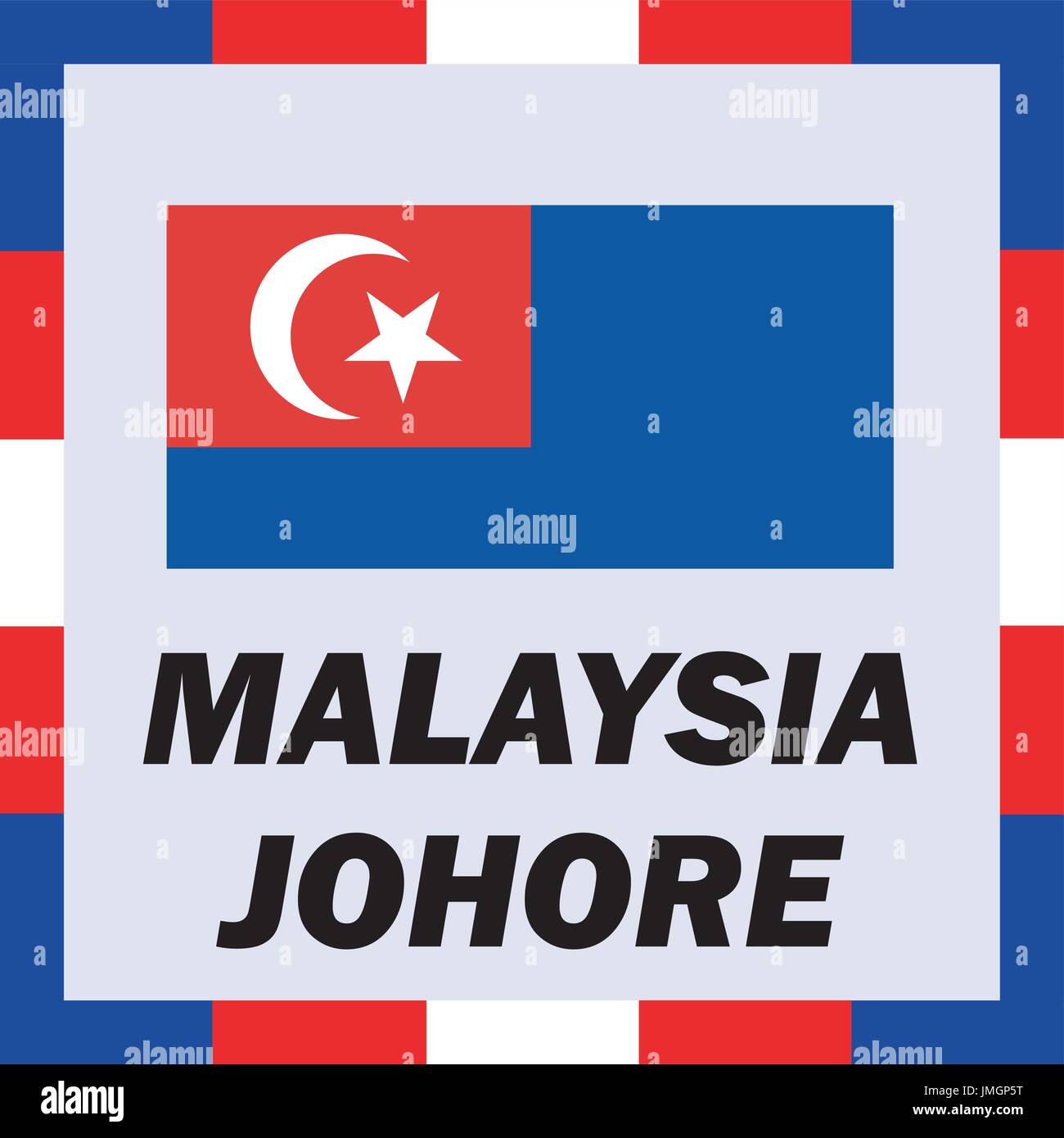 L'enseigne officielle, drapeau et d'arm de Malaisie - Johore Illustration de Vecteur