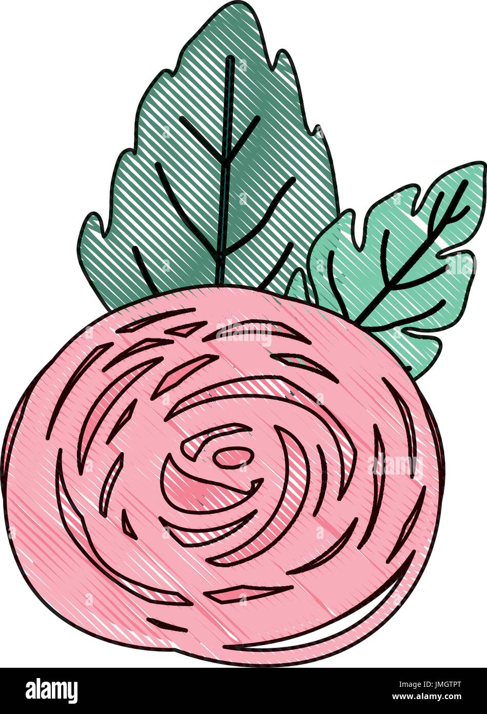 Silhouette Crayon De Dessin à La Main De Couleur Rose Fleur