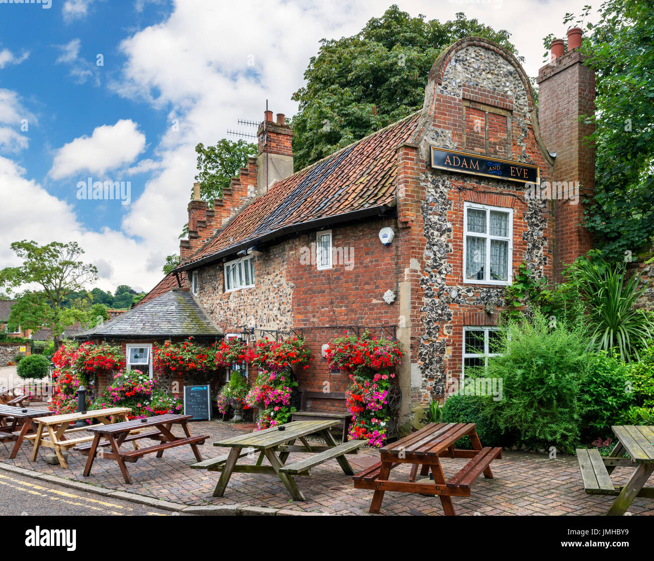 Pub.traditionnel Anglais Adam et Eve la pub, Norwich, Norfolk, England, UK Banque D'Images