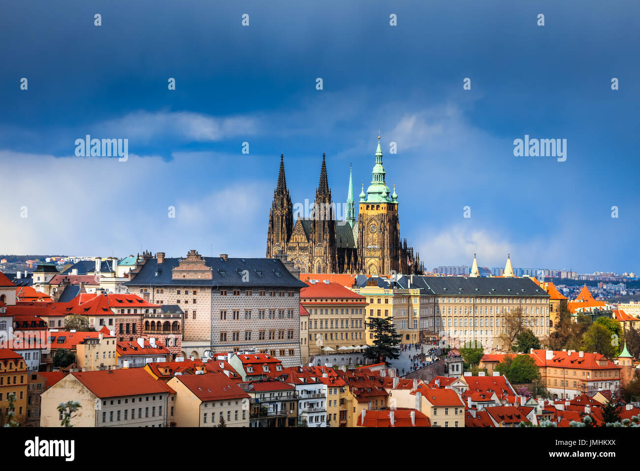 L'Europe, République tchèque, Tchéquie, Prague, Old Town, l'UNESCO, le château de Prague, Prazsky Hrad, la cathédrale Saint-Guy, Katedrala Svateho Vita Banque D'Images