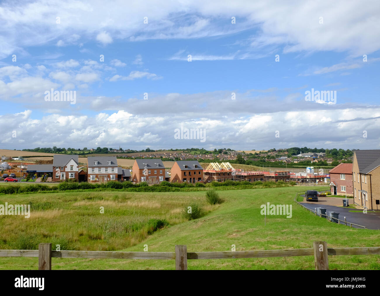 Développement de nouveaux logements à Grantham, Lincolnshire, Angleterre, RU Banque D'Images