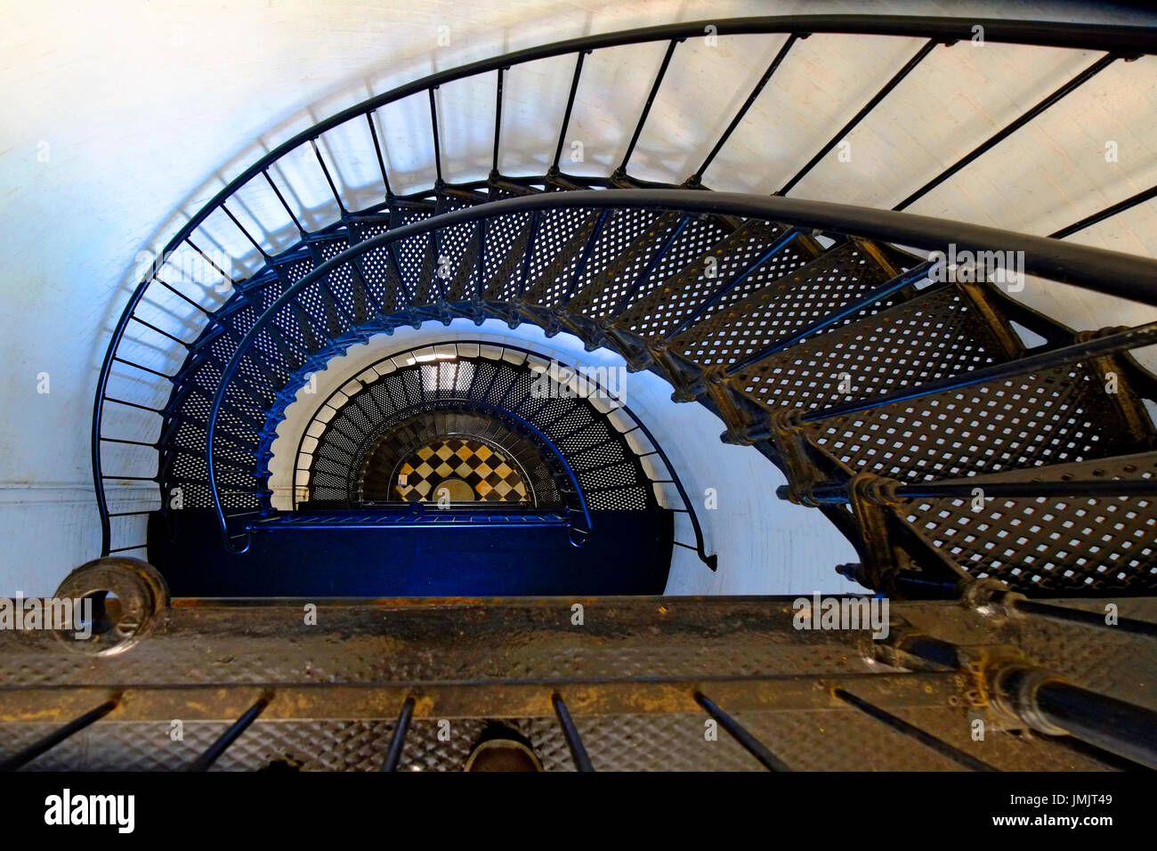 Escalier dans le St Augustine Light House lors de l'historique St Augustine en Floride la plus ancienne ville d'Amérique latine Banque D'Images