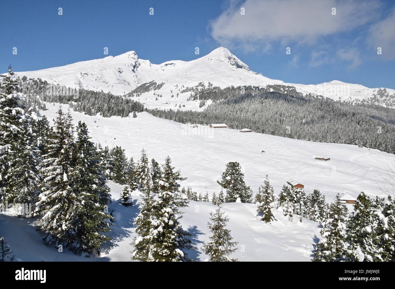 Belle Neige Alpes Suisses Banque D'Images