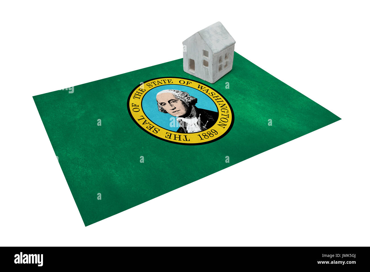 Petite maison sur un drapeau - vivant ou la migration à Washington Banque D'Images