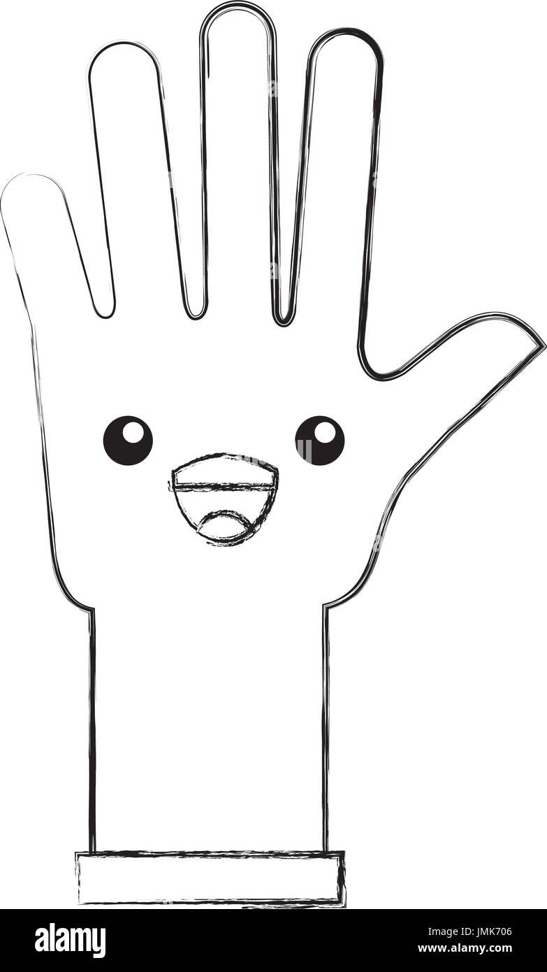 Gants en caoutchouc caractère kawaii Illustration de Vecteur