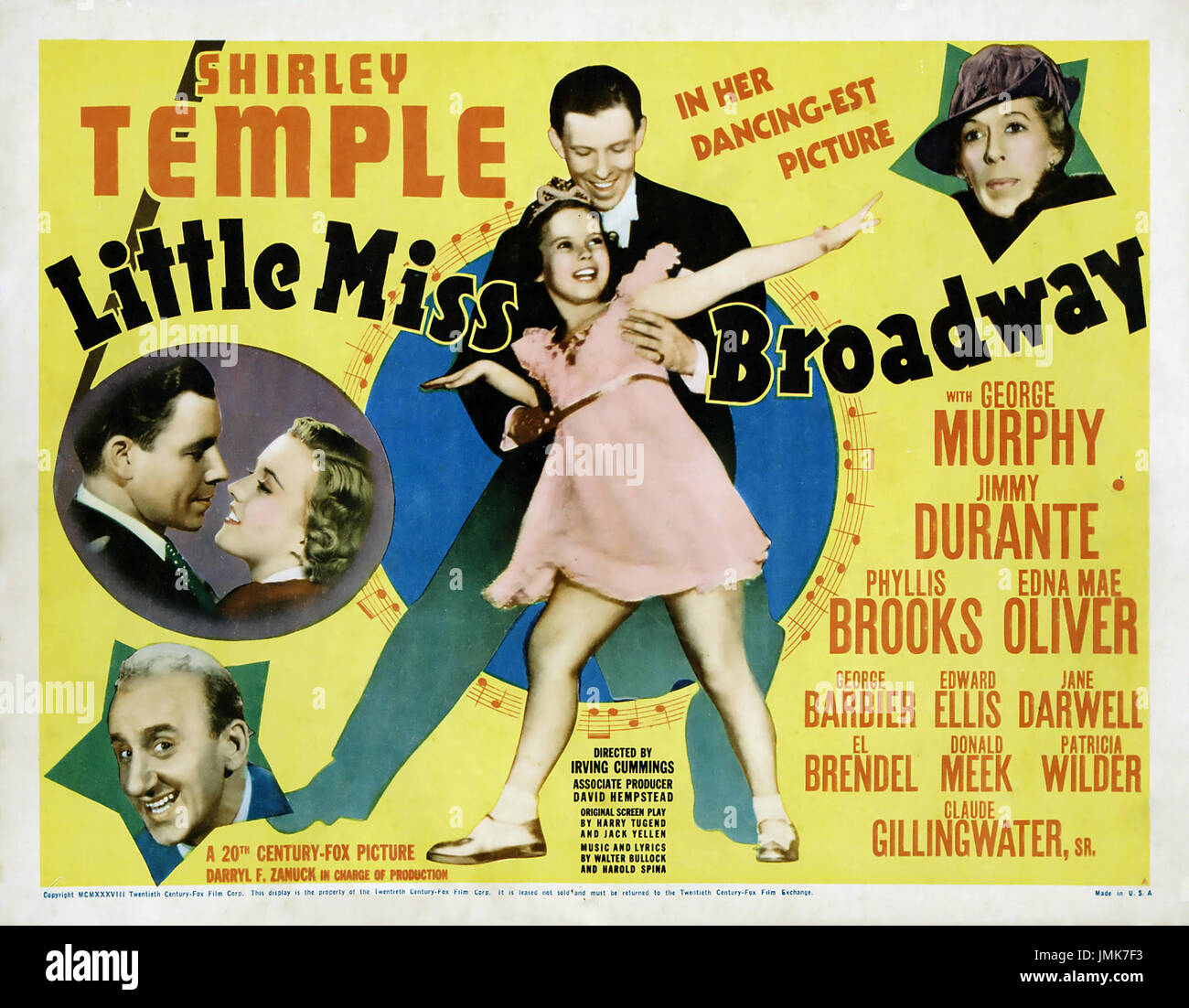 LITTLE MISS BROADWAY 1938 20th Century Fox Film comédie musicale avec Shirley Temple Banque D'Images