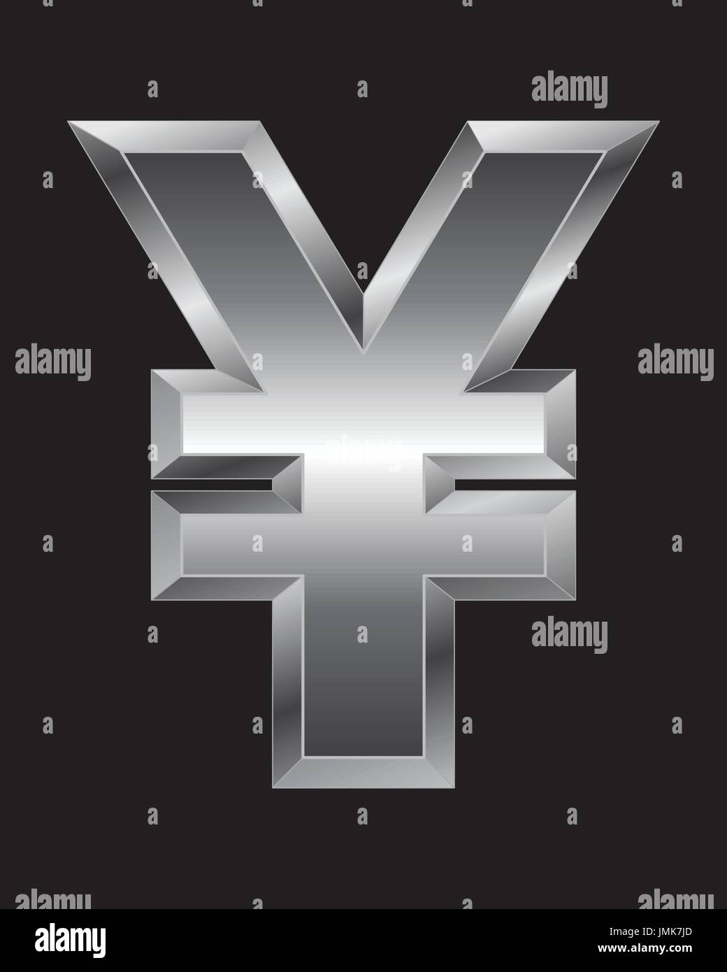 Biseauté rectangulaire metal font - yen et yuan, vecteur symbole monétaire Illustration de Vecteur