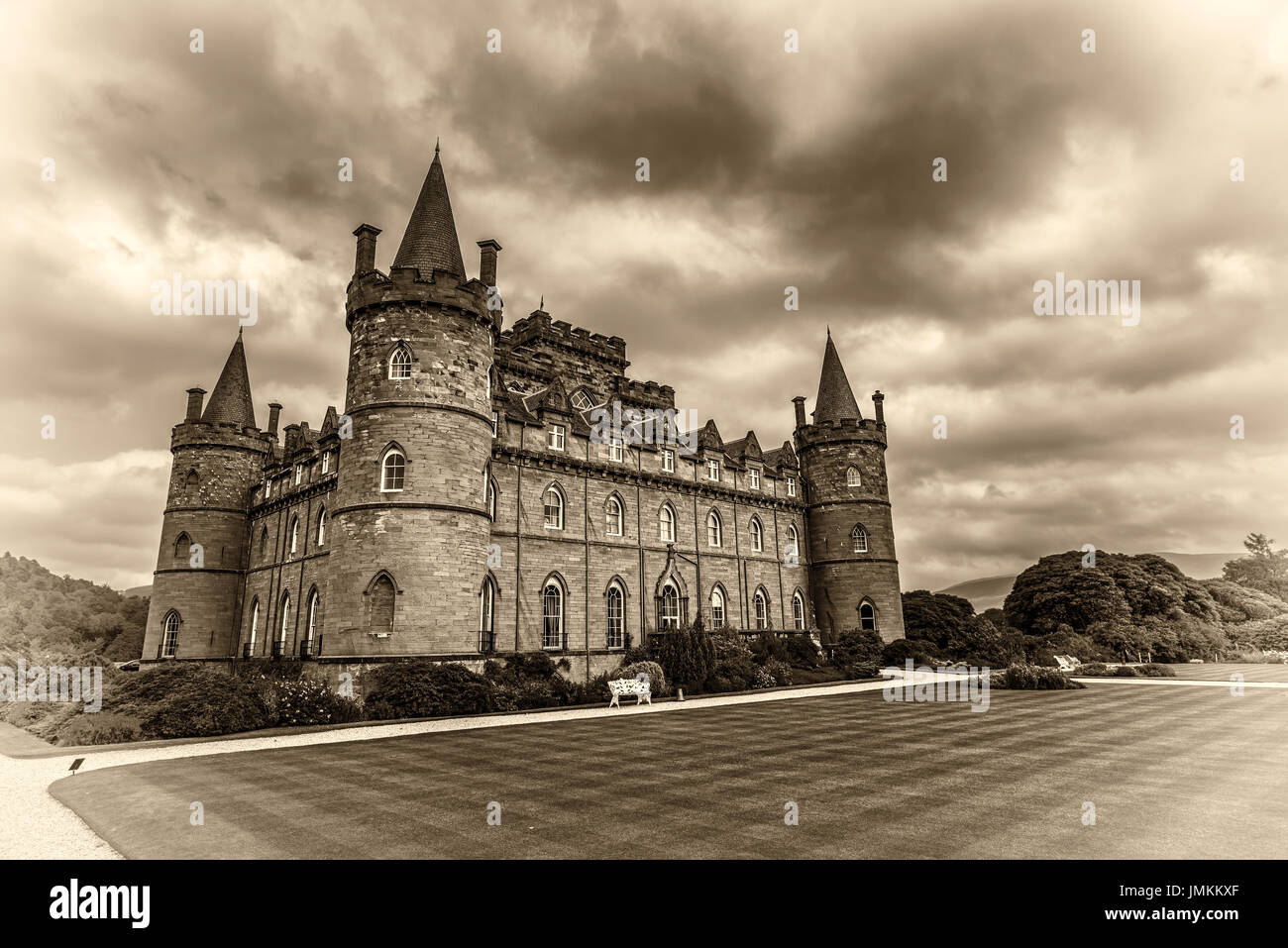 Inveraray Castle dans l'ouest de l'Écosse, sur les rives du Loch Fyne. Banque D'Images