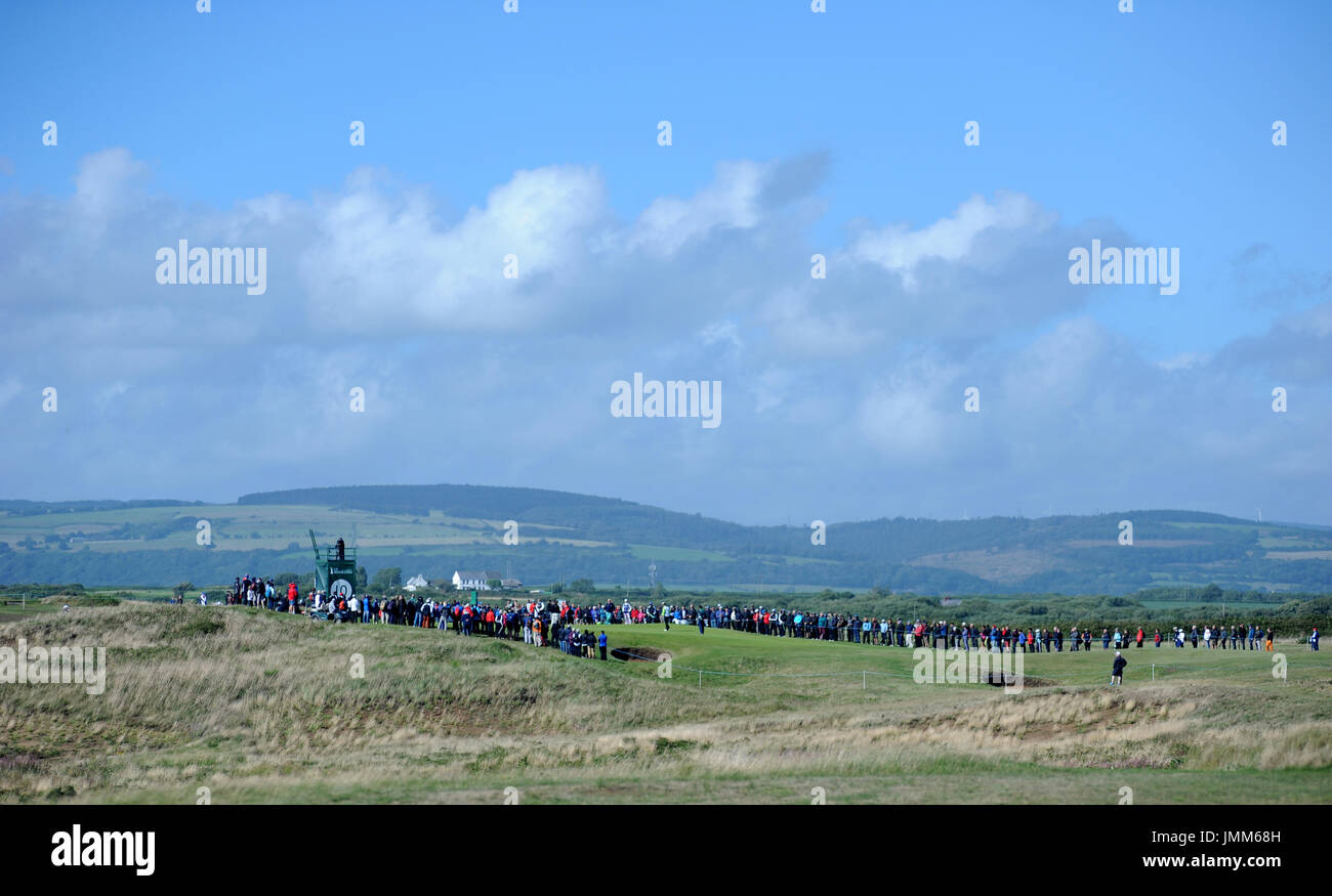 Royal Porthcawl Golf Club, Bridgend, au Royaume-Uni. 27 juillet, 2017. Le 10e green pendant le premier tour de l'Open Championship au Royal Porthcawl Golf Club. Crédit : David Partridge/Alamy Live News Banque D'Images