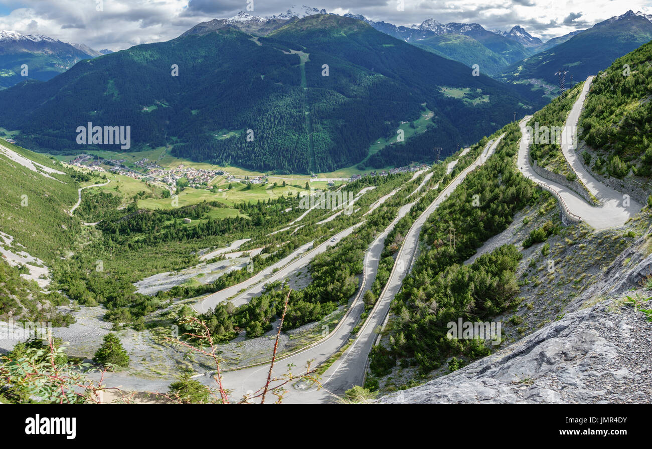 Tours de Fraele ascension, attraction touristique en Valteline Banque D'Images