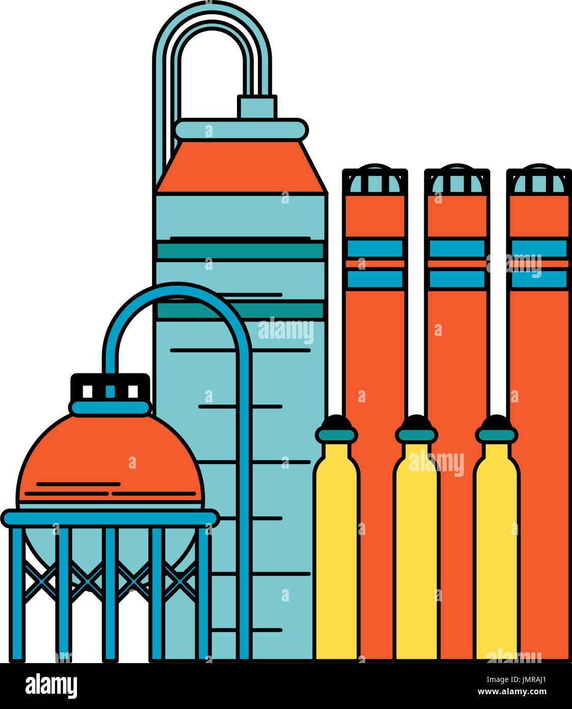 Raffinerie de pétrole de droit Illustration de Vecteur